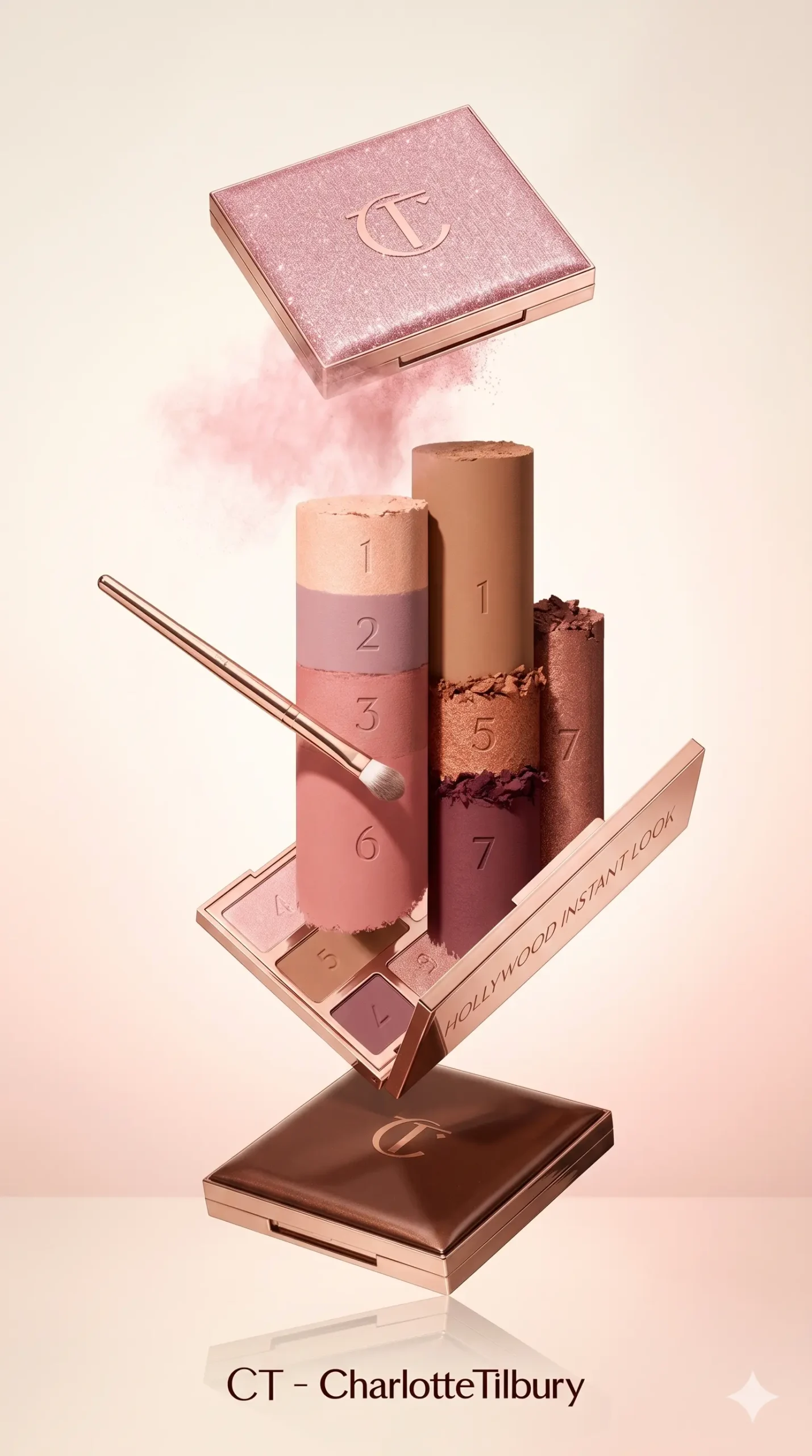 بافت ماکرو پالت Charlotte Tilbury Hollywood Instant Look Pretty Glowing Beauty