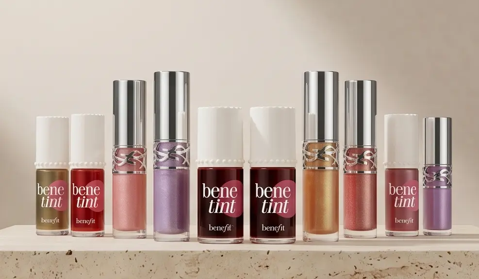 مقایسه بصری تینت Benefit Benetint و روغن لب YSL Loveshine در سوییت تدی